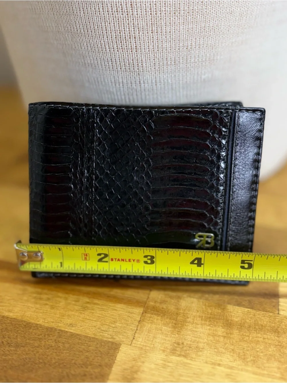 Renato Balestra Italy Men's Black Leather Python Embossed BiFold Wallet NIB